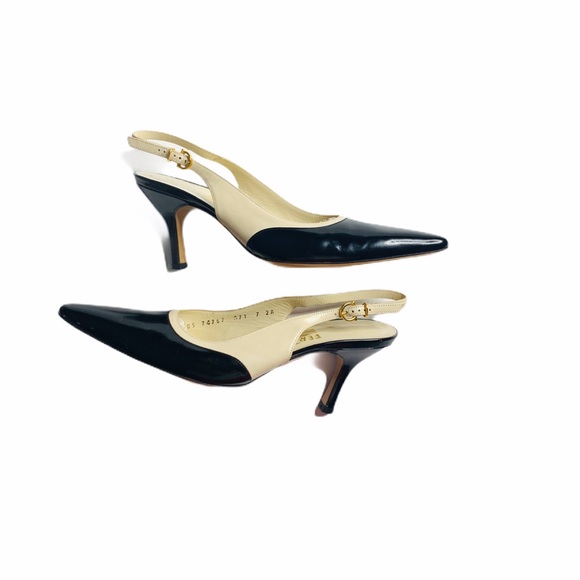 Salvatore Ferragamo Shoes - Salvatore Ferragamo Pointed Two-Tone Kitten Heels